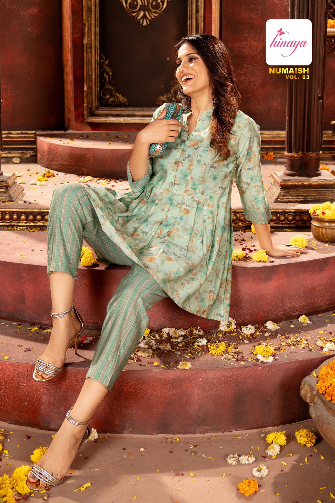 Numaish Vol 3 By Hinaya Modal Digital Printed Cord Set Top With Bottom Wholesale Online
